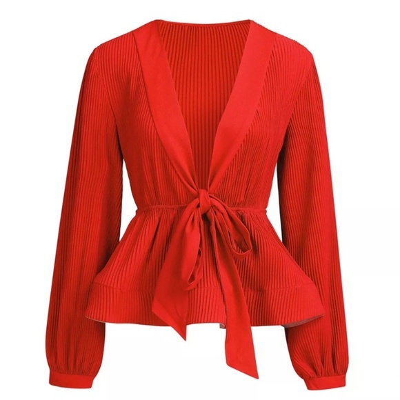 Sexy Red Casual Long Sleeve Brand New Top🆕️ - Picture 5 of 7